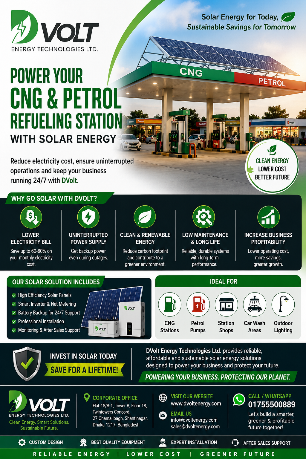 DVolt CNG and petrol solar advertisement